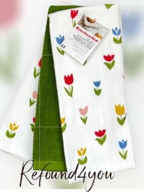 KitchenAid - ‘Tulips Multicolored’ Dish Towels. NWT. Firm!